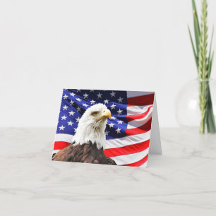 American Flag and Balearen Note Card Dankeskarte