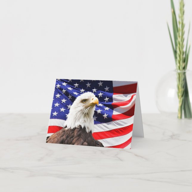 American Flag and Balearen Note Card Dankeskarte (Vorderseite)