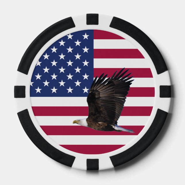 American Flag and Eagle Casino Quality Poker Chips (Vorderseite)