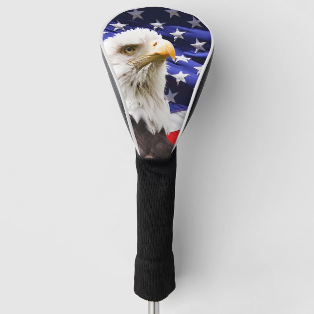 American Flag and Eagle Golf Head Cover Golf Headcover (Vorderseite)