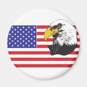 American Flag and Eagle Magnet