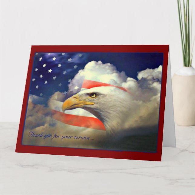 American Flag and Eagle Veterans Day Card Karte (Vorderseite)