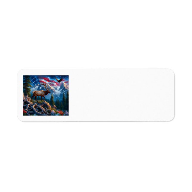 American Flag and Elk Address Labels (Vorne)