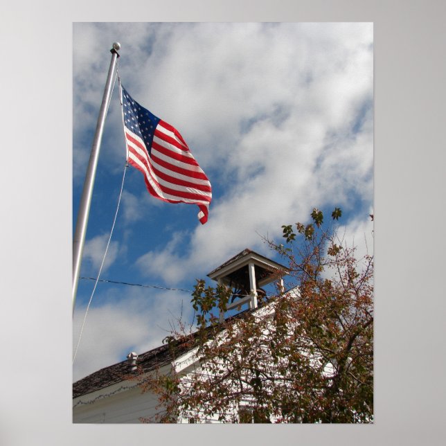 American Flag and One Room School Poster (Vorne)
