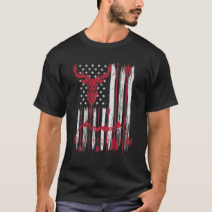 American Flag Archery Bow Deer Bowhunting T-Shirt
