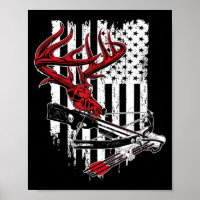 American Flag Archery Bow Jagd Hirschschädel Cros
