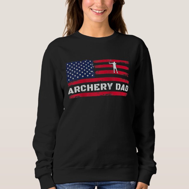 American Flag Archery Dad Father's Day Raglan Base Sweatshirt (Vorderseite)