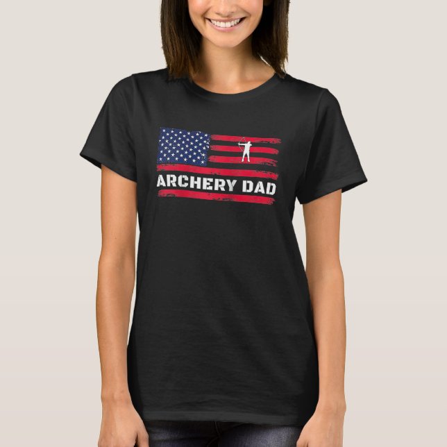 American Flag Archery Dad Father's Day Raglan Base T-Shirt (Vorderseite)