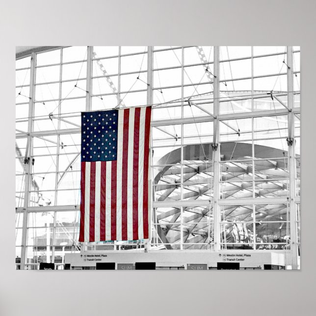 American Flag Architectic Denver Airport Art USA Poster (Vorne)