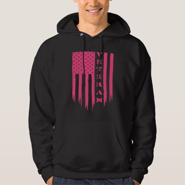 American Flag Armed Forces Veteran Patriot Grunge  Hoodie (Vorderseite)