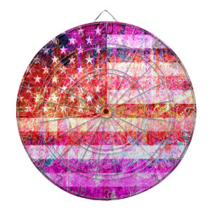 American Flag Art Grunge #4 Dartscheibe