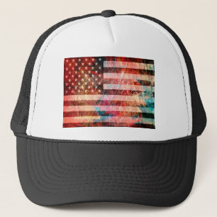 American Flag Art Grunge #5 Truckerkappe