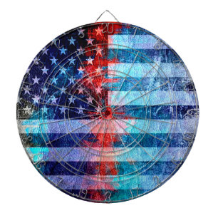 American Flag Art Grunge #6 Dartscheibe