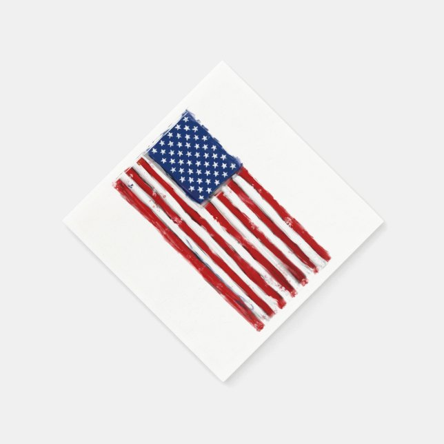 American Flag Art Napkin Amerikanische Unabhängigk Serviette (Ecke)