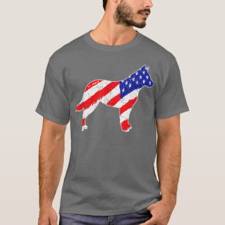 American Flag Australian Cattle Patriotic Dog Vate T-Shirt