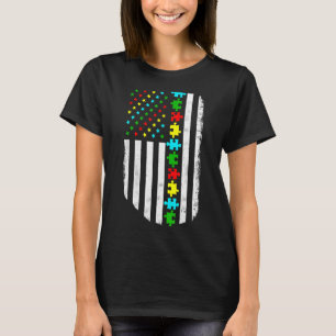American Flag Autism Mama Autismus Awareness Famil T-Shirt