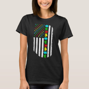 American Flag Autism Mama Autismus Awareness Famil T-Shirt