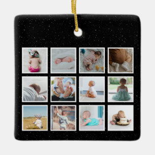 American Flag Baby First Year Foto Collage Keramikornament