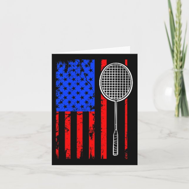 American Flag Badminton Karte (Vorderseite)