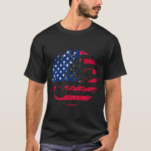 American Flag Badminton Shirt Men Patriotic Badmin