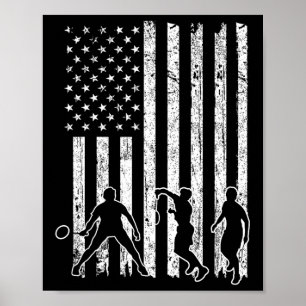 American Flag Badminton Shirt Men Usa Flag Badmint Poster
