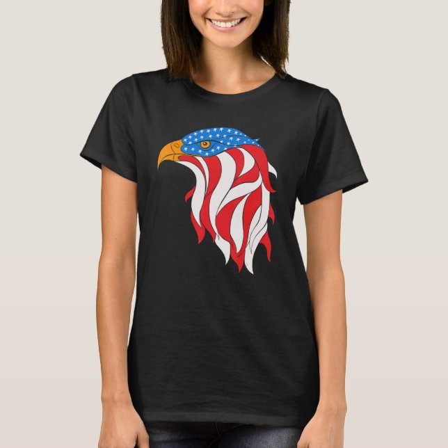 American Flag Bald Eagle 4. Juli T-Shirt (Vorderseite)