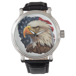 American Flag Bald Eagle Armbanduhr