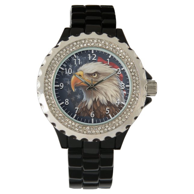 American Flag Bald Eagle Armbanduhr (Vorderseite)