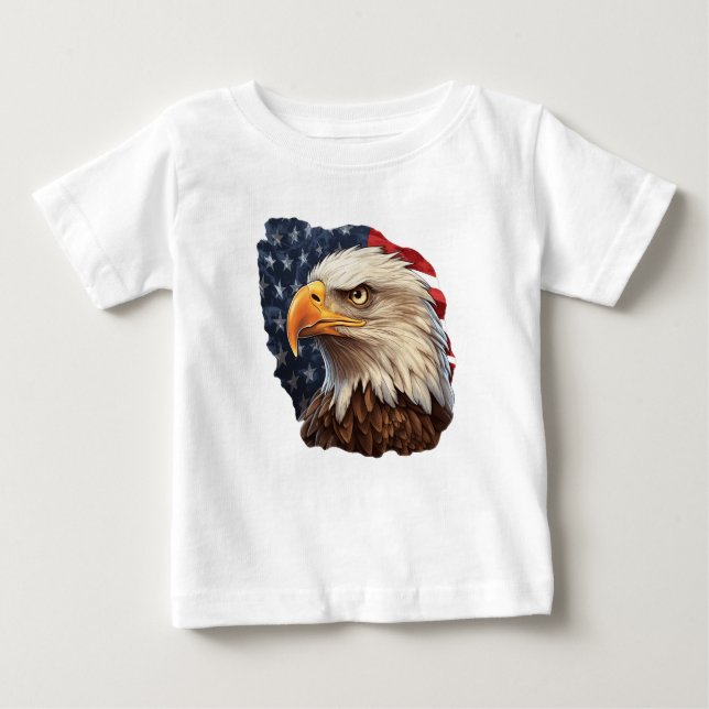 American Flag Bald Eagle Baby T-shirt (Vorderseite)