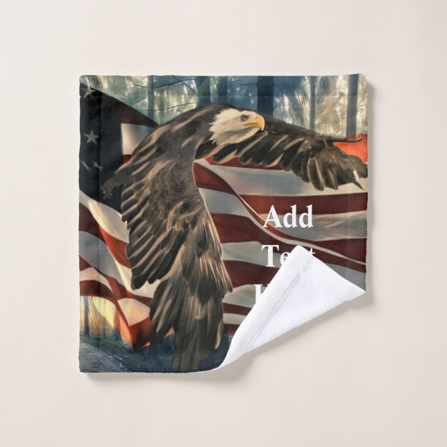American Flag Bald Eagle Badhandtuch Set (Waschlappen)