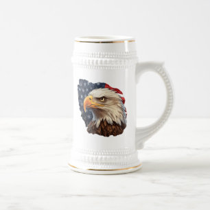 American Flag Bald Eagle Bierglas
