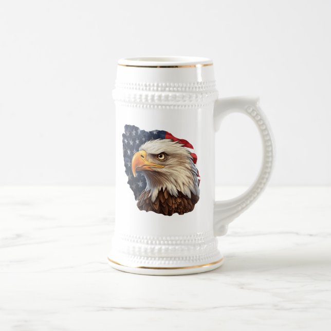 American Flag Bald Eagle Bierglas (Rechts)