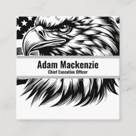 American Flag Bald Eagle Business Cards Quadratische Visitenkarte