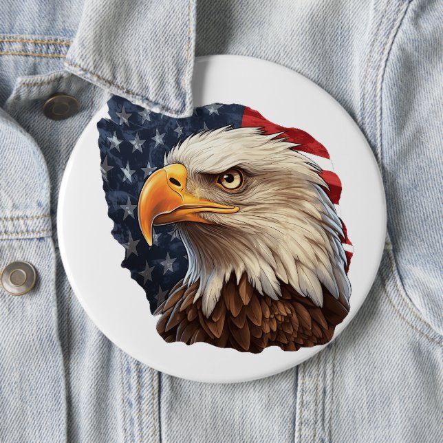 American Flag Bald Eagle Button (Beispiel)