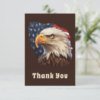 American Flag Bald Eagle Dankeskarte