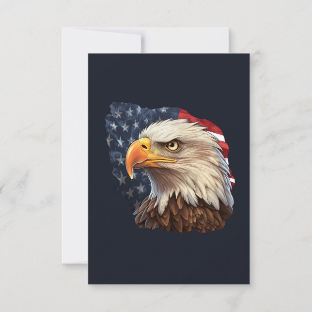 American Flag Bald Eagle Dankeskarte (Vorderseite)