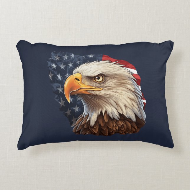 American Flag Bald Eagle Dekokissen (Vorderseite)