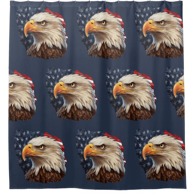 American Flag Bald Eagle Duschvorhang (Vorderseite)