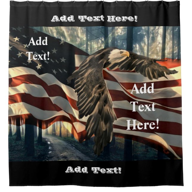 American Flag Bald Eagle Duschvorhang (Vorderseite)