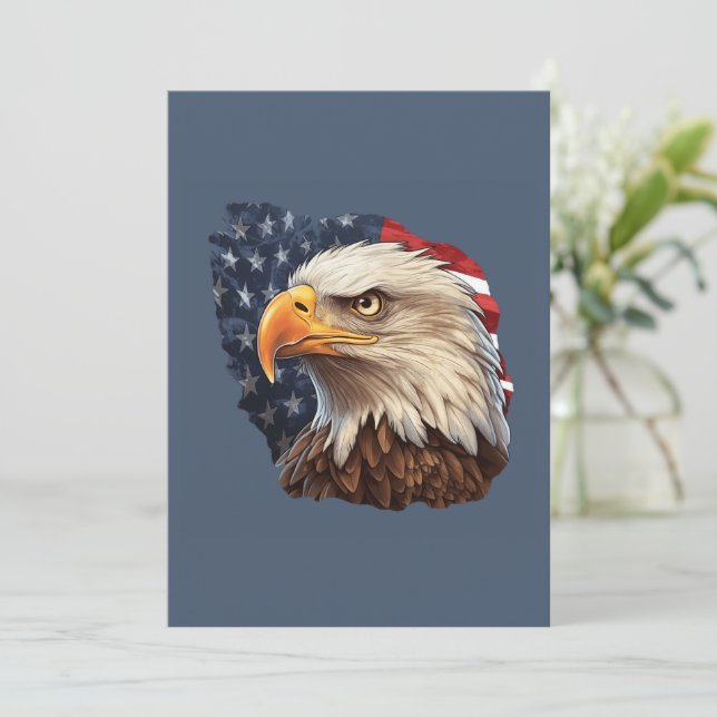 American Flag Bald Eagle Einladung (Stehend Vorderseite)