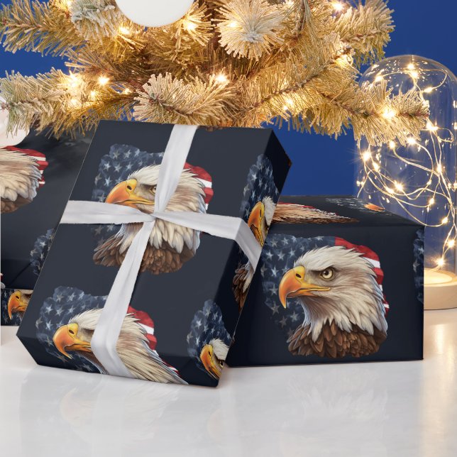 American Flag Bald Eagle Geschenkpapier (Feiertage)