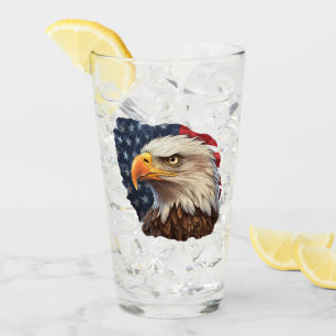 American Flag Bald Eagle Glas