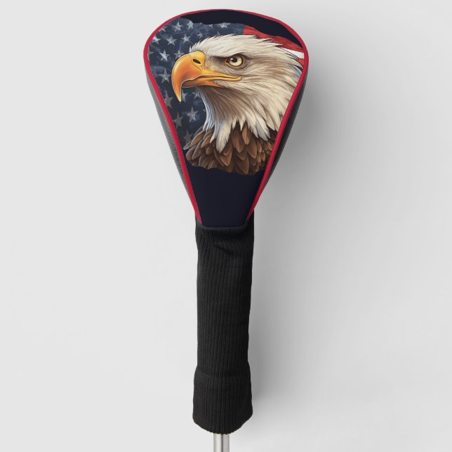 American Flag Bald Eagle Golf Headcover (Vorderseite)