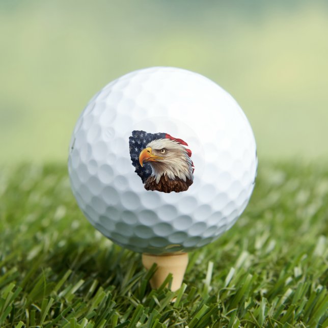 American Flag Bald Eagle Golfball (Insitu T-Shirt)