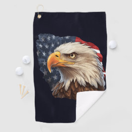 American Flag Bald Eagle Golfhandtuch