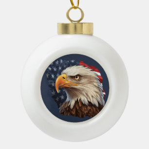 American Flag Bald Eagle Keramik Kugel-Ornament