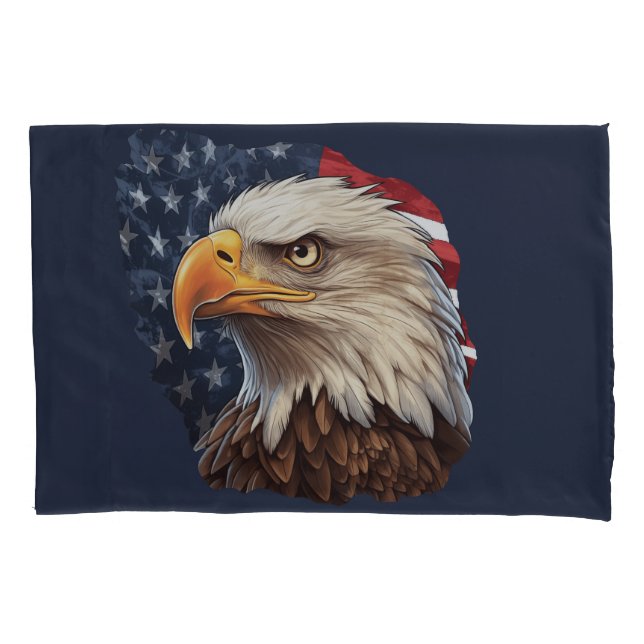 American Flag Bald Eagle Kissenbezug (Vorderseite)