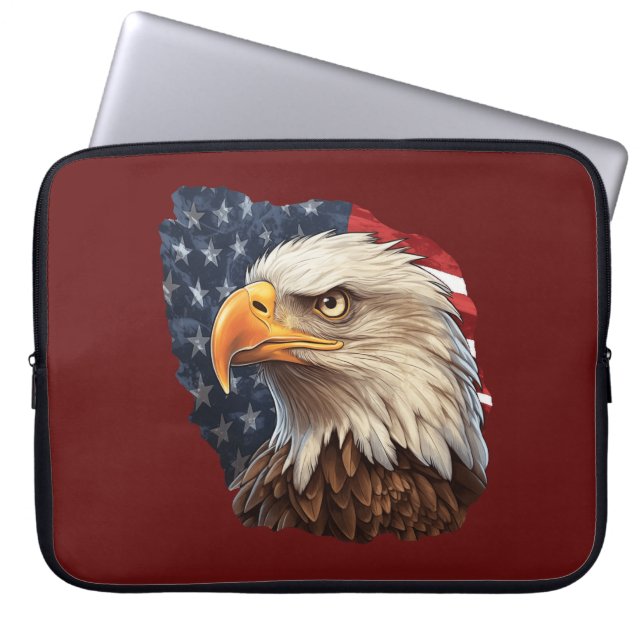 American Flag Bald Eagle Laptopschutzhülle (Vorderseite)