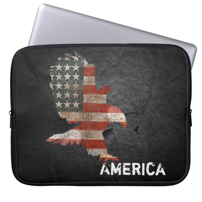 American Flag Bald Eagle Laptopschutzhülle (Vorderseite)