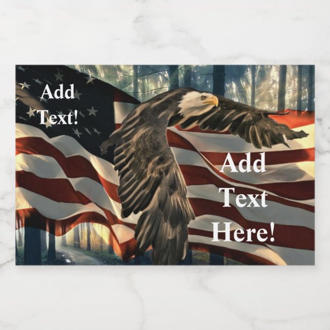 American Flag Bald Eagle Lebensmitteletikett (Einzelnes Label)